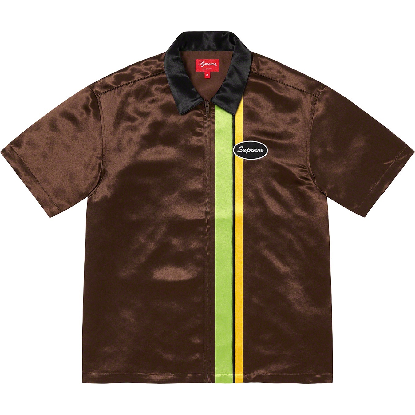 Satin Zip Up S/S Work Shirt view 5